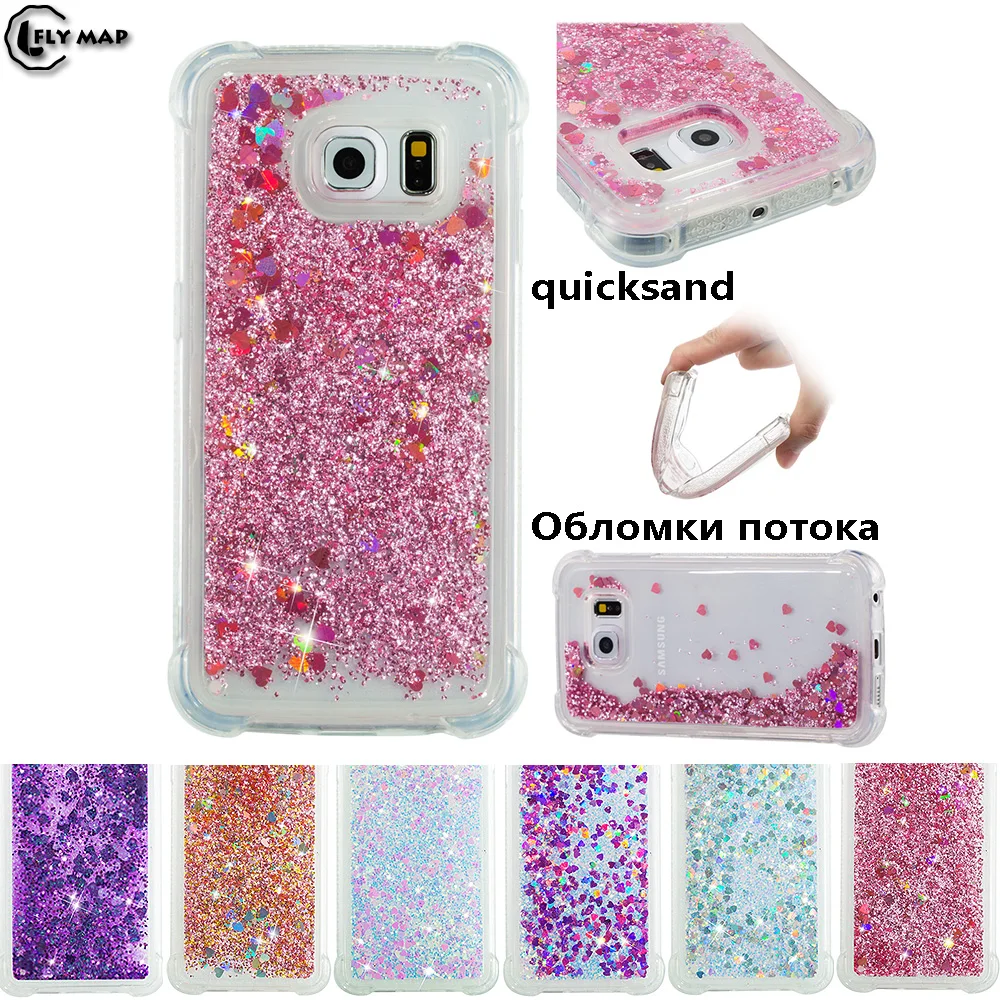 

TPU Case for Samsung Galaxy S6 Edge S6Edge G925 SM-G925 G925F SM-G925F G925J Dynamic Flow Liquid Flash Crystal Clear Back Cover