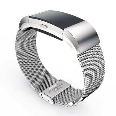 Zuczug прочный и элегантный Milanese Loop Нержавеющая сталь металлические часы ремешок для fitbit заряд 2 золото/серебро/черный /розовое золото - Цвет: Серебристый