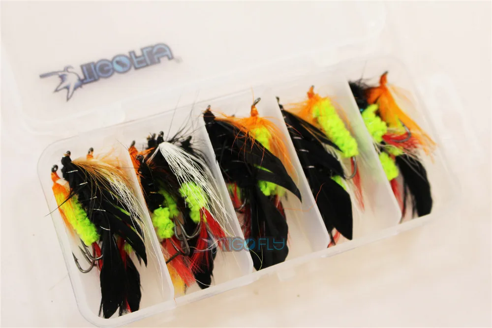 

Tigofly 20 Pcs Assorted Big Hook Trout Flies Deceiver Fly Fishing Lures