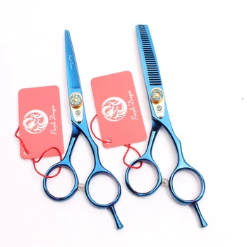 

5.5" 16cm Blue Purple Dragon Hairdressing Scissors Thinning Scissors Cutting Shears Style Tool Professional Hair Scissors Z1020