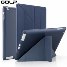for Apple ipad 2 3 4 Case, GOLP Cover for New ipad 2, flip case for ipad 4, Smart cover for ipad 3, Stand Holder Coque Case