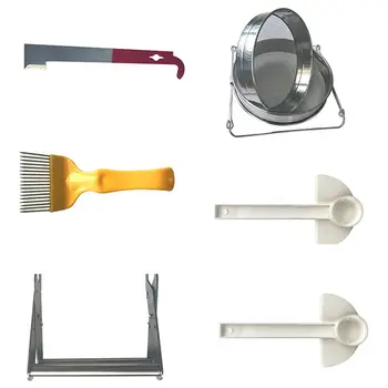 

Hot Sale 6 PCS/Set Beekeeper Honey Filter Bee Scraper Bees Feed Water Spleen Clip Bee Cut Honey Fork Bee Beekeeping Supplies