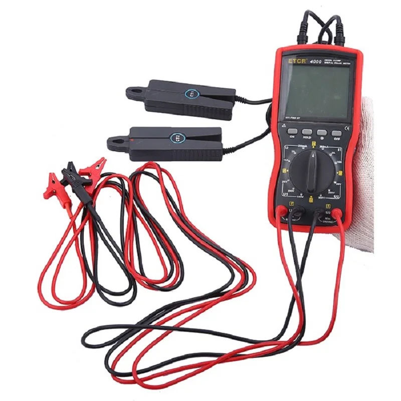 

ETCR4000 Dual-clamp Digital Phase Voltammeter Multifunctional Phase Meter Digital Phase Meter Phase, Voltage, Current, Leakage C
