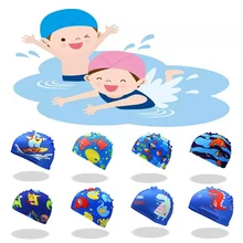 Плавающие шапки ming, очень эластичные, милые, женские, детские, Мультяшные, тканевые, милые Мультяшные животные, защищают уши, для мальчиков и девочек, плавающие шапочки для бассейна, шапка