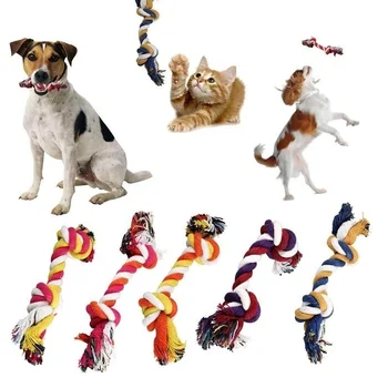 

2pcs Dog Chew Toys Play Puppy Knot Fun Tough Strong Throw Pet Tug War Fetch Ropes
