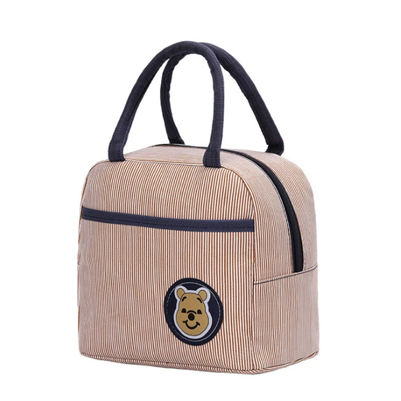 

2019 new lunch bag fashion striped shopping bag canvas bag Mummy bag handbag female simple easy to carry portable campus bag