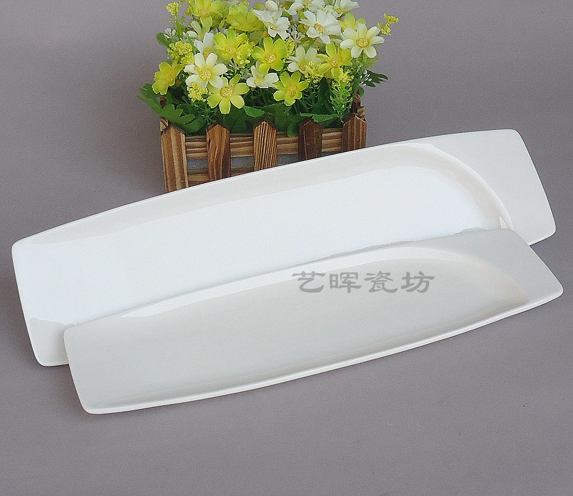 Ceramic rectangular plate small dessert plate bread plate sushi plate