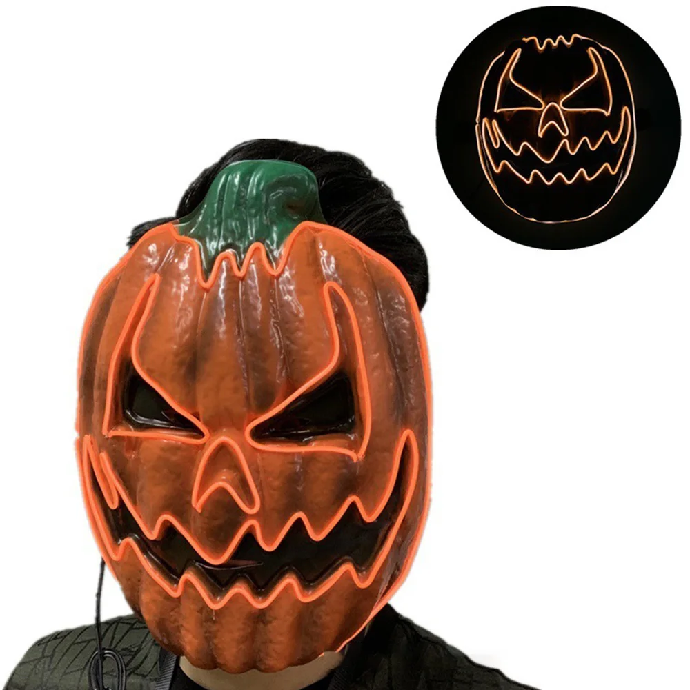 

Halloween mask props Halloween Pumpkin Faces Mask EL Glowing Flexible LED Neon Light For Carnival Party Decoration