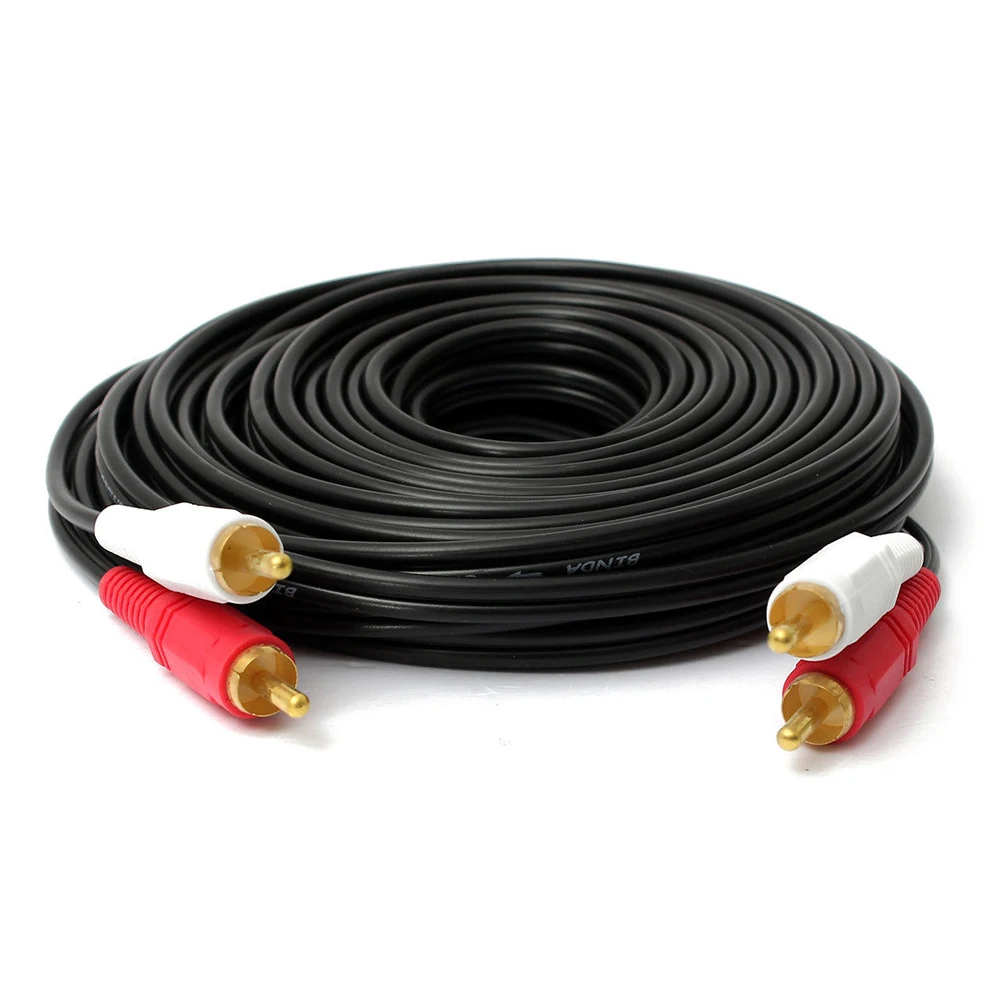 Лучшие предложения 33 фута/10 м двойной 2 RCA к Мужской Аудио AV кабель для HDTV DVD