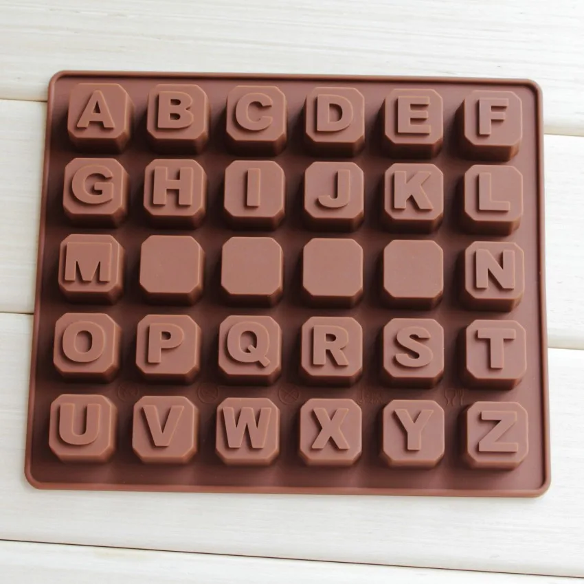 DIY handmade chocolate molds 26 English letters +4 spaces silicone soap