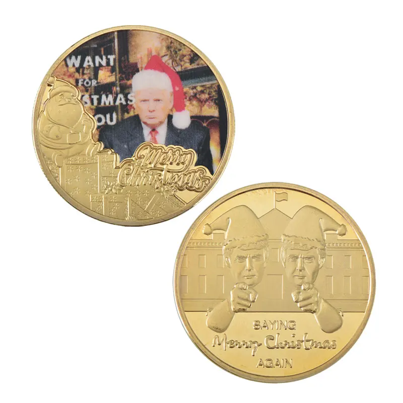 WR 2019 рождественские коллекционные монеты Дональд Трамп Санта Клаус Золотая