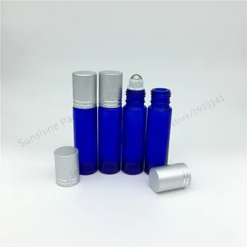

500 x 10ml Empty Cobalt Blue Glass Roller Bottles with Stainless Steel Metal Roll On Ball for Essential oil Aromatherapy Perfume