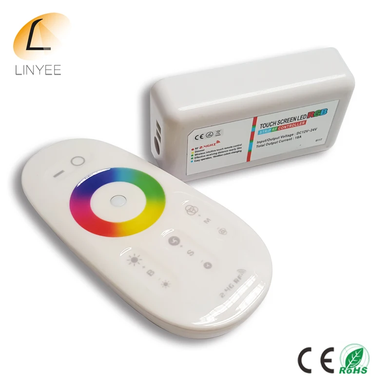 

NEW 2.4G LED RGB Controller Touch Remote Control DC12-24V For RGB LED Strip bulb downlight