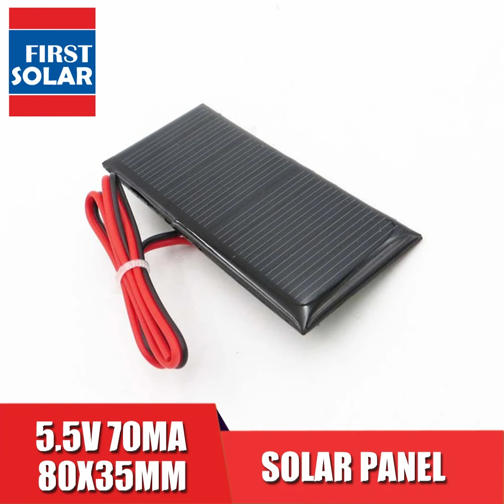 

5.5V 0.39Watt Solar Panel Polycrystalline Silicon DIY Battery Charger Small Mini Solar Cell cable toy 5.5V Volt 5v