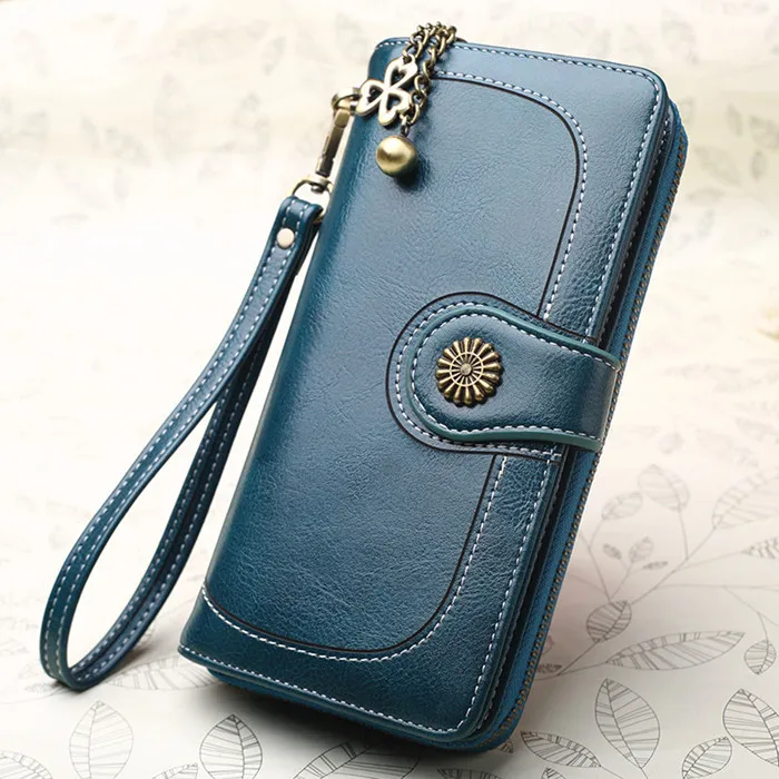 Женский клатч, новинка, кошелек, спилок, кошельки, Женский Длинный кошелек, Женский кошелек на молнии, сумочка для денег, для iPhone 7 Plus - Цвет: Blue