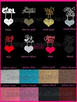 

Free shipping +30pcs/lot per design +Colorful Acrylic Cake Topper Glitter Cake Topper Wedding Acrylic Cake Topper
