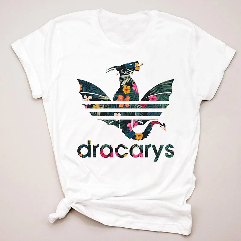 

Dracarys Women T-Shirt Game Of Thrones Casual Harajuku Dragon Fire Winterfell Trendy Womens T Shirt GOT Fans Tee