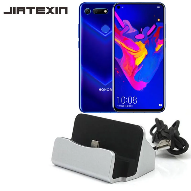 

JIATEXIN For Huawei Honor View 20 Desktop Data Sync Type-C USB Cable Dock Charger Station For Honor V20 Charging Adapter