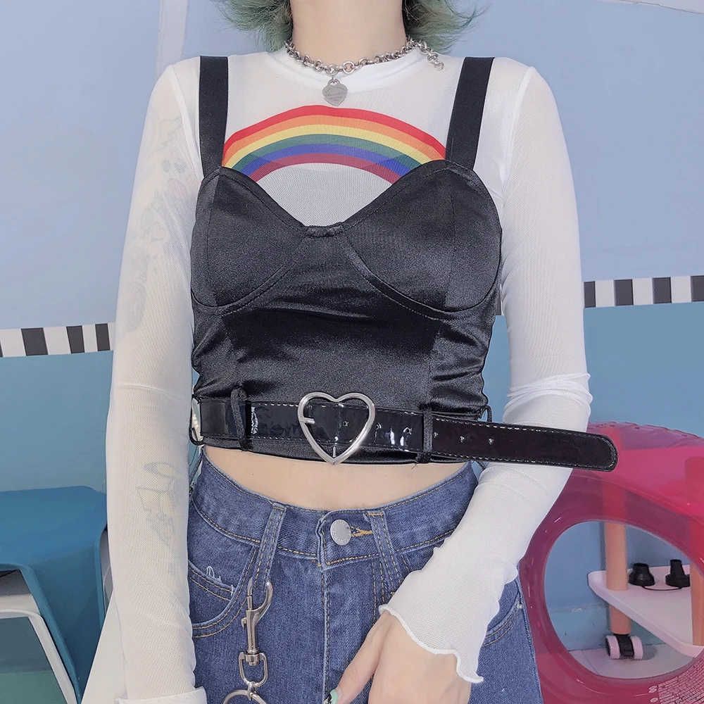 Сексуальный бюстгальтер Camis женский черный короткий топ летний ремень Свободная безрукавка Feminino Женская рубашка жилет Camisole