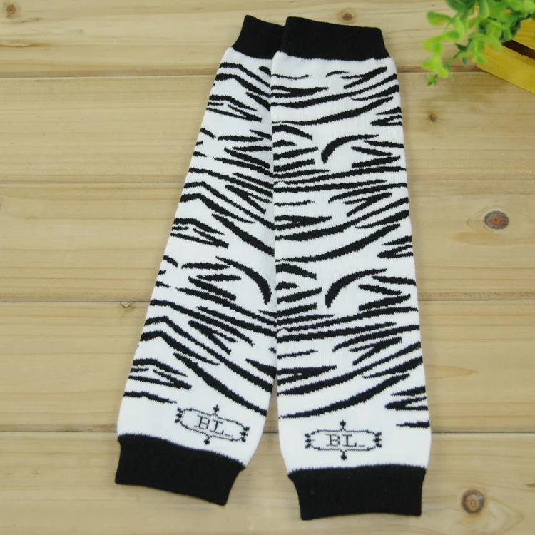 baby black white striped cotton legwarmers boys girls zebra leg warmers