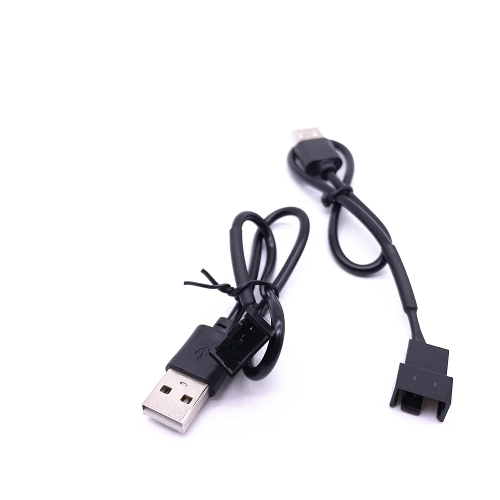 

2 Pcs USB A Male To Fan 2pin 3-Pin 3pin /4-Pin 4pin Adapter Cable for 5V
