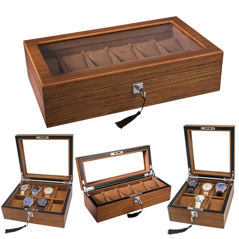 

2020 Luxury 5,6,8 Grids Handmade Wood Watch Box Wood Clock Box Watch Case Time Box for Watch Holding