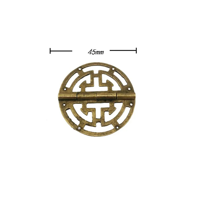 Brass Hollow Hinge Decor Round Hinges Wooden Gift Jewelry Box Hinge
