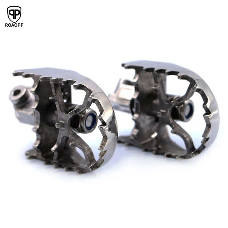 ROAOPP Motorcycle Foot Pegs Foot Rests Stainless steel Rotating Foot