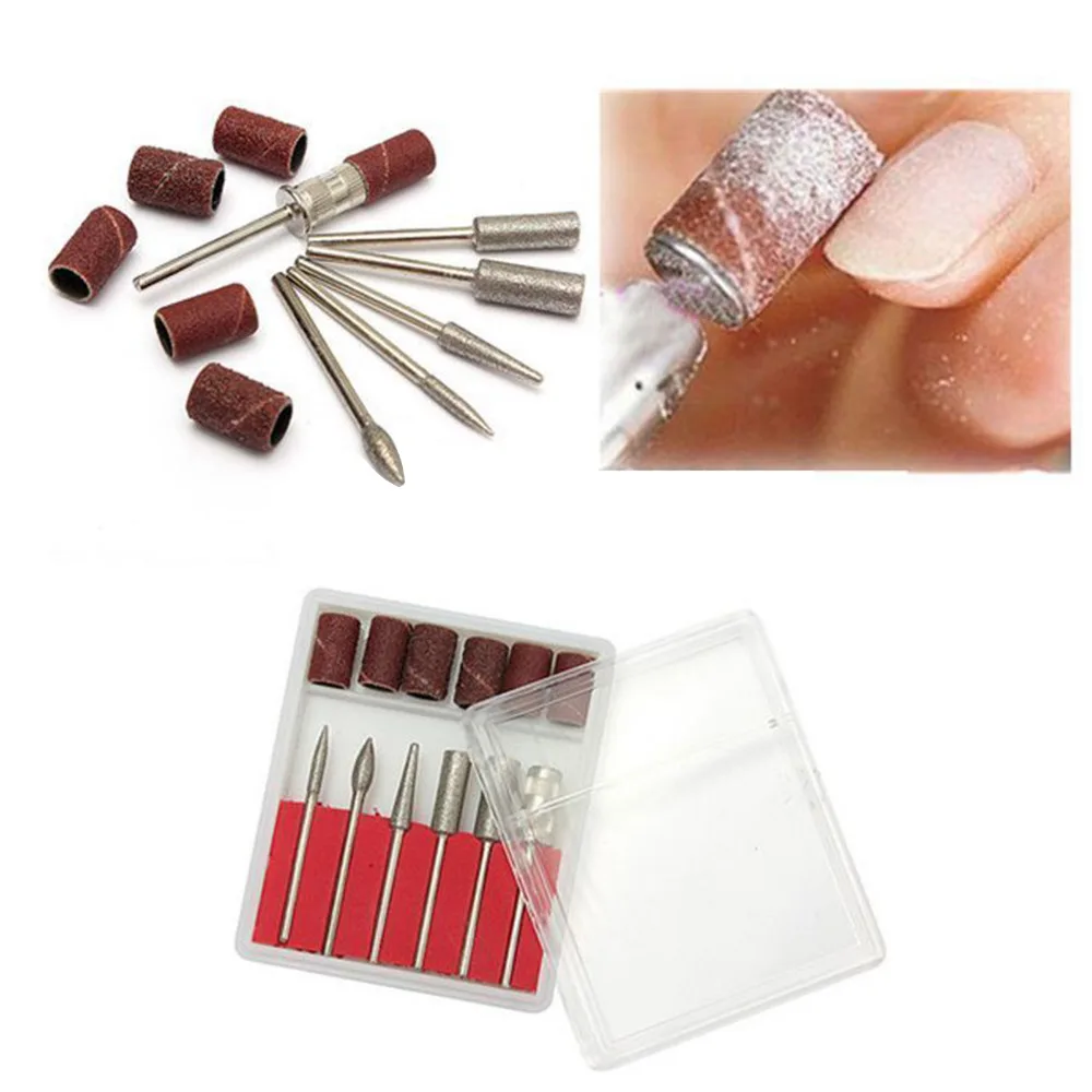 ELECOOL 6Pcs Nail Art Electric Drill Bits File Kit Manicure Machine