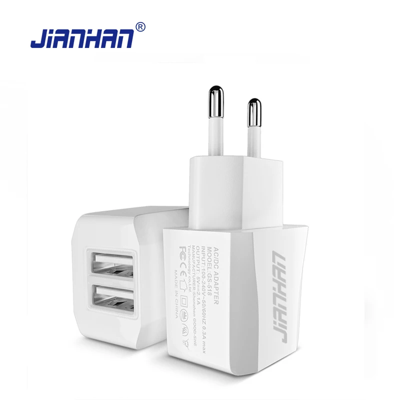 

USB Plug EU Socket Car Fast ChargerDual Ports Dual USB Charging Plug Travel Wall Charger Adapter For Samsung Xiaomi