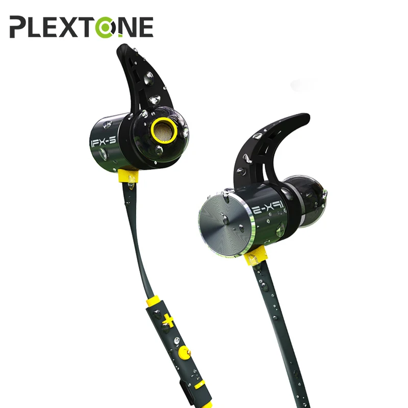 Plextone BX343 Bluetooth наушники IPX5 водонепроницаемые с микрофоном шейным ремешком
