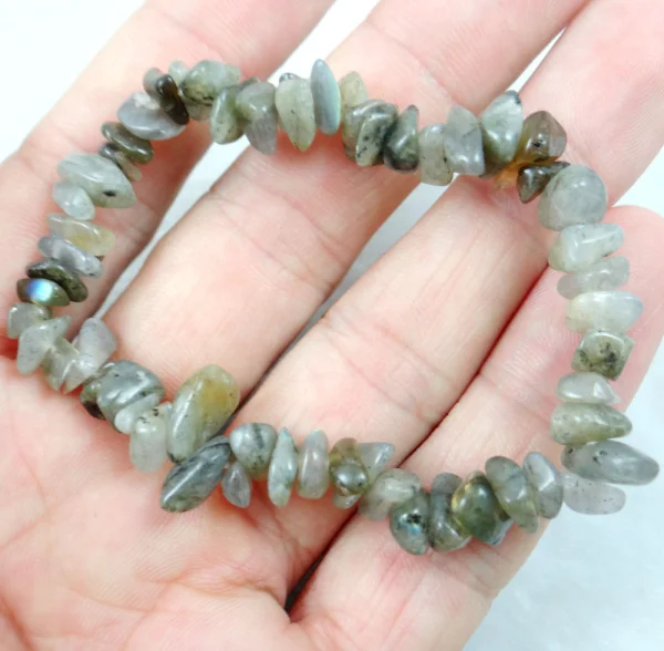Reiki Mineral Gemstone Chip Bracelet Malachite Crystal Healing Chakra,
