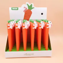 36 шт./упак. мультфильм творческий kawaii силиконовые морковка, кролик мультфильм гелевая ручка фрукты овощи унисекс роллер ручка