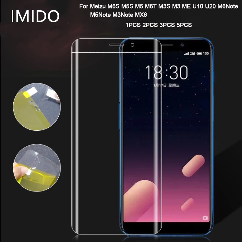 

For Meizu M6S M5S M5 M6T MX6 M6Note M5Note 3D Full Cover Soft Hydrogel ScreenTPU Protector Film forU10 U20 M3S M3 ME(Not glass)