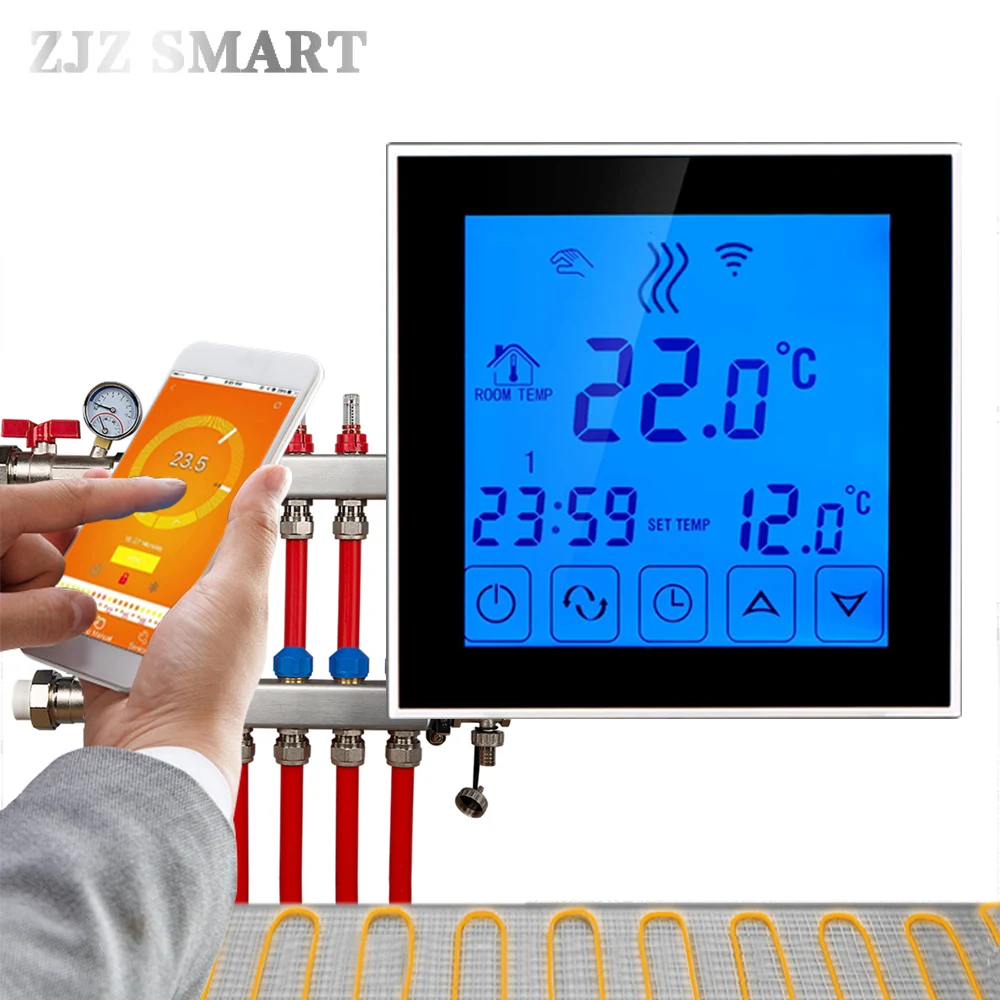 smart house Wifi Programmable APP intelligent Water Heating Thermostat  Temperature Switch Controller Controller for Hot Floor - AliExpress
