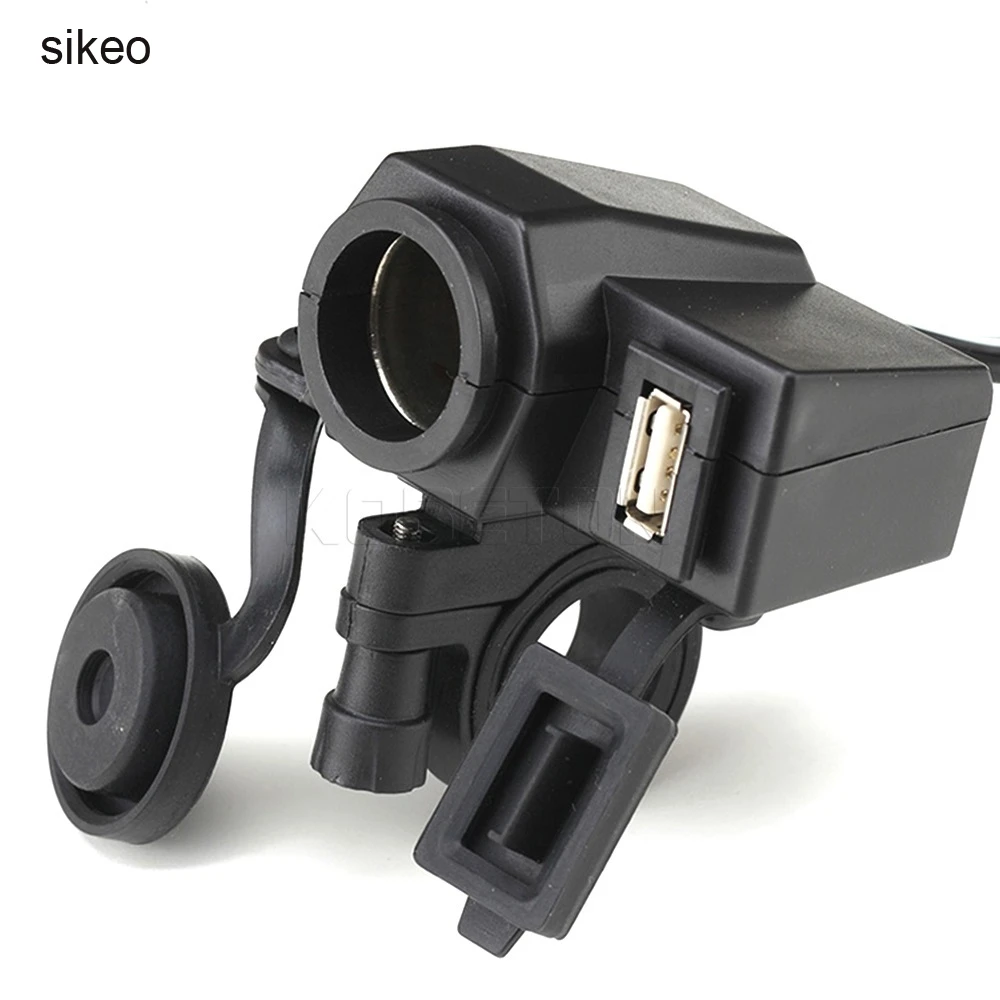 

sikeo Waterproof power socket usb for motorcycle Motorbike 12 V Cigarette Lighter 5V USB Power Port Adaptor Outlet Charger