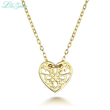 

I&zuan Sterling Silver Jewelry Plated Yellow Gold Heart Shaped Decorative Pattern 925 Sterling Silver Pendant Necklace