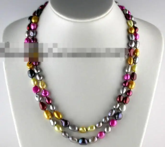 

3284 baroque purple multicoloured fw pearl necklace