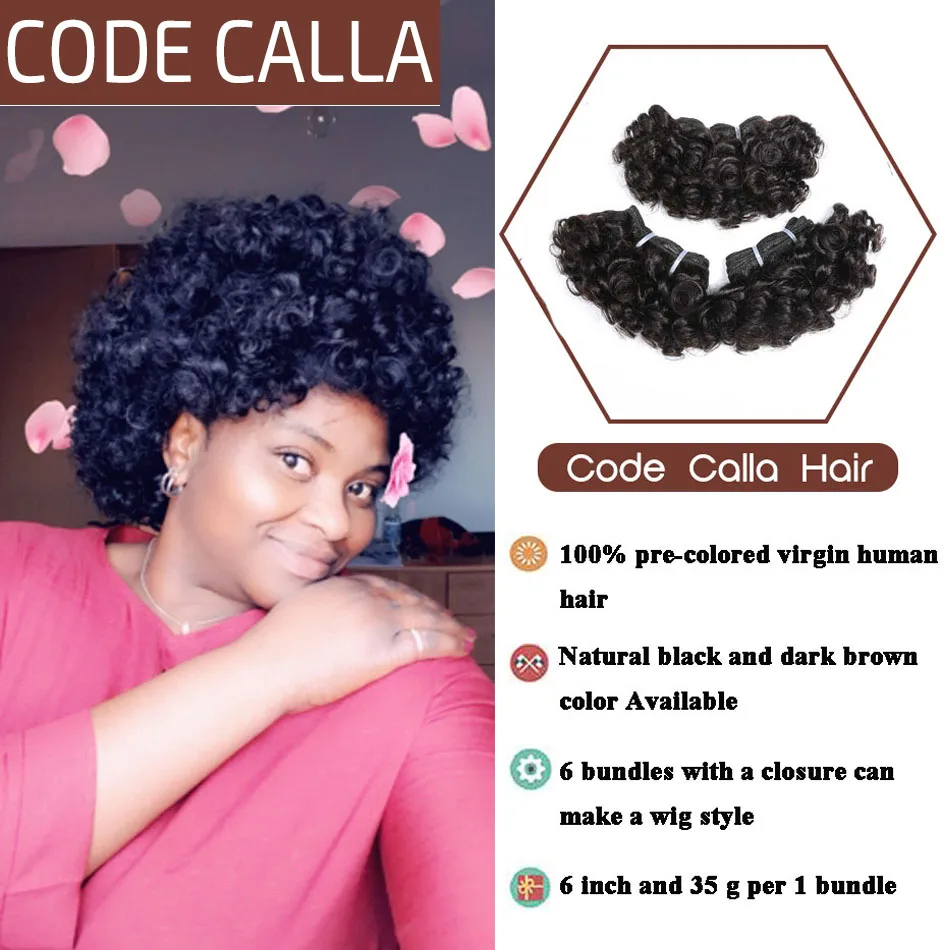 Código Calla precoloreado sin procesar pelo humano virgen malasio doble dibujado paquetes tejido rizado 6 piezas puede hacer una peluca Código Calla precoloreado sin procesar pelo humano virgen malasio doble dibujado paquetes tejido rizado 6 piezas puede hacer una peluca