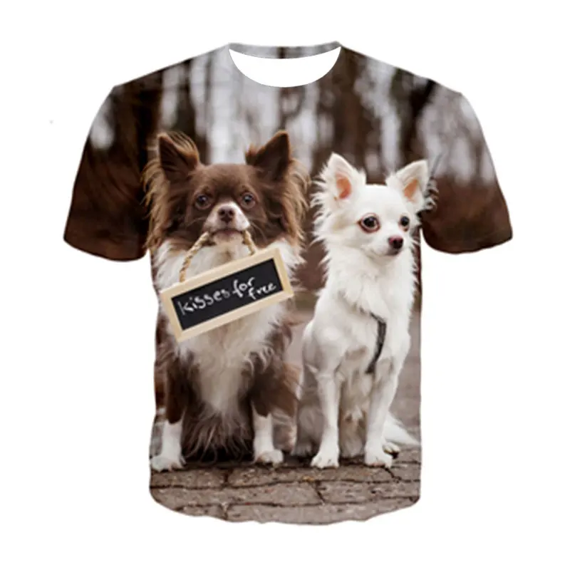 2018 Оптовая Продажа Модные Последние Летние футболка для мужчин's женщин собака 3D цвет печати Повседневная футболка куртка брендовая одежда