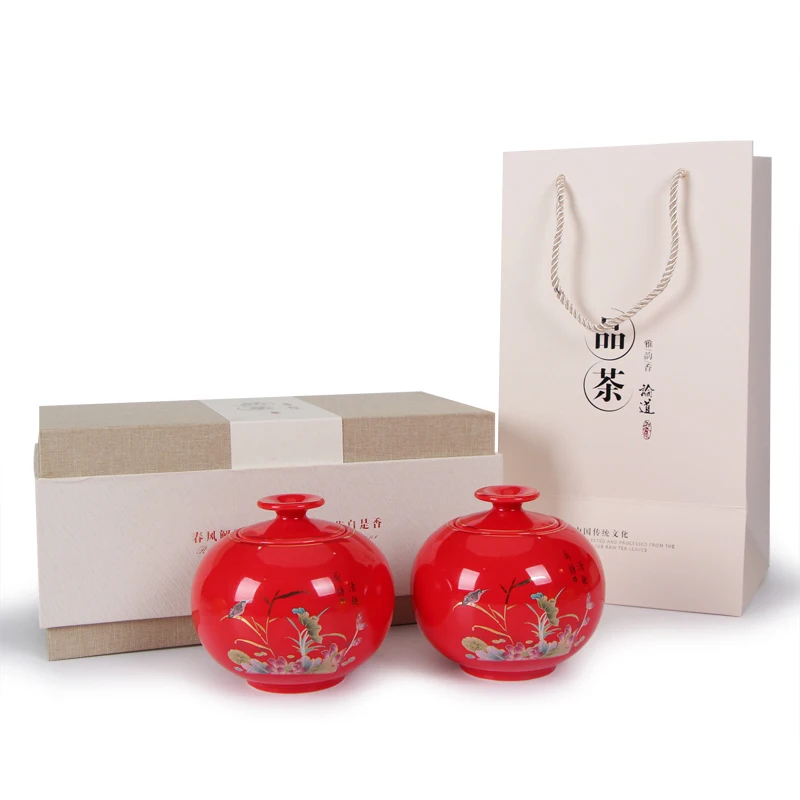  Brief Ceramic Kung Fu Tea Set Tea Cans Gift Box Tea Cans Coffee Candy Nut Storage Jar Kitchen Spice - 32884670977