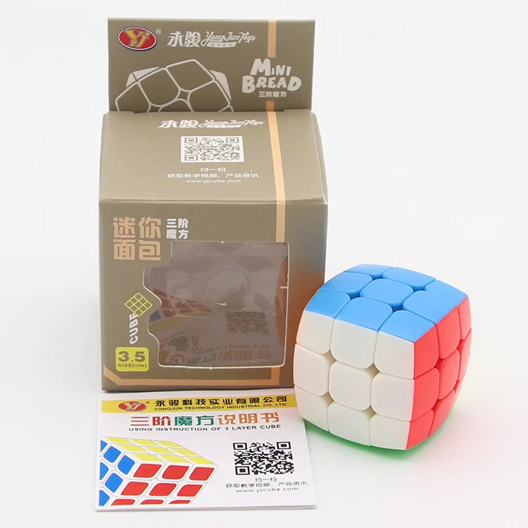 Волшебный YJ YongJun хлеб Тип 3x3x3 скоростной куб головоломка для интеллектуального обучения 3,5 см 4,5 см choooose год Кирпичи Блок - Цвет: 3.5cm