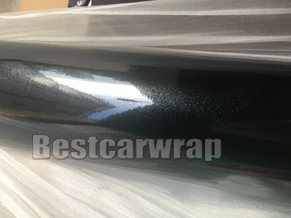 GLOSS METALLIC SPARILE BLACK CAR WRAPPING FILM WITH AIR FREE (5)