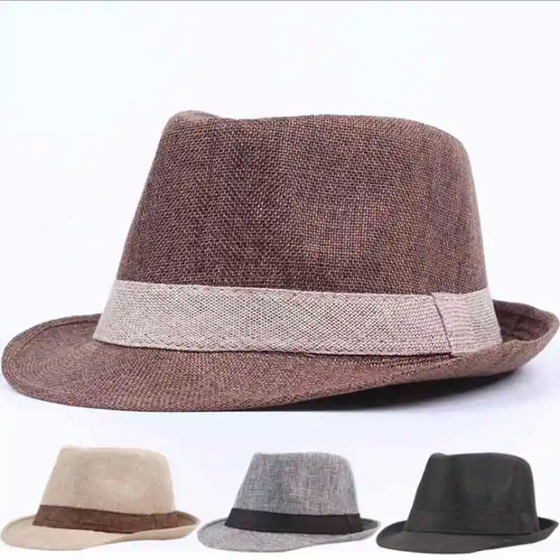 

WZCX 2019 New Fashion Korean Version Spring Summer Jazz Hat Straw Solid Color Casual Tide Adult Cap Men'S Hats