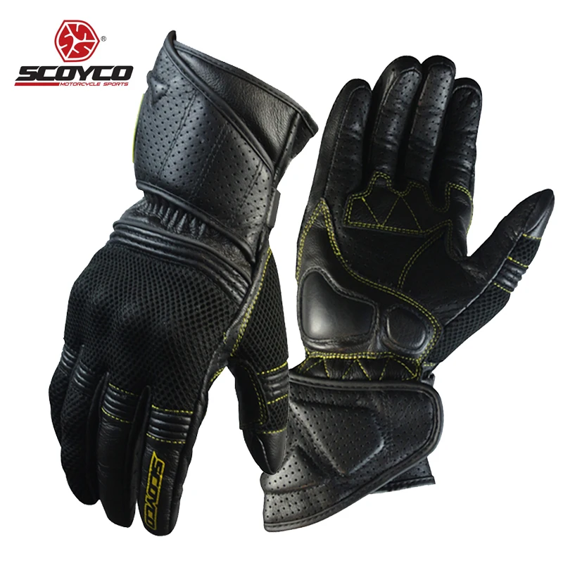 Motorcycle Gloves Summer Screen Touch Leather For Men Man Breathable