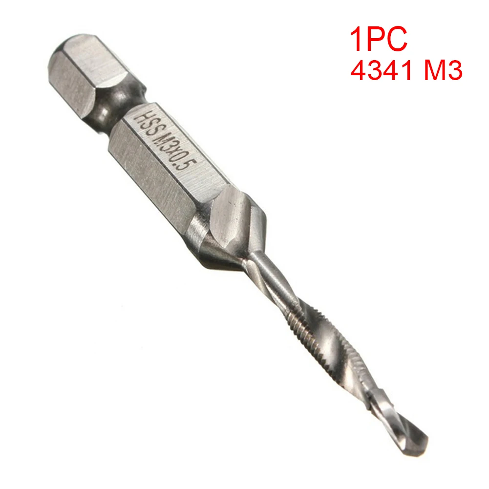 

new 6 Pcs/Set drill tap countersink deburr set M3 M4 M5 M6 M8 M10 HSS hexagon handle compound tap drill bits