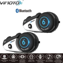 Vimoto бренд Английская версия 2 шт V6 мотоциклетный шлем Bluetooth гарнитура Интерком беспроводной Intercomunicador BT Interphone