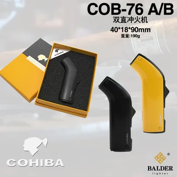 

Cuban cigar, Cohiba COHIBA, double straight air inflated windproof cigar lighter, double straight welding gun