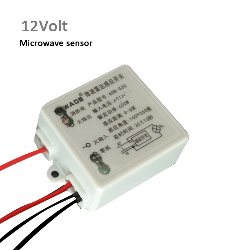 

DC12V Microwave Radar Motion Sensor Body Motion sensor Induction Switch for LED Light Switch 12Volt