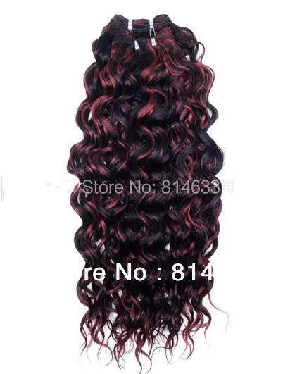 

#1B/BG Highlighted Black Loose curly 100% Human Remy Hair Machine Weft Queen Quality Virgin Malaysian Hair Weft 3pcs/lot